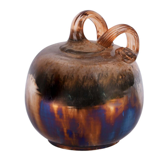 Dekoratief | Deco pompoen, &#039;Smoked&#039;, glas, 10x10x13cm | A209019