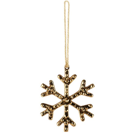 Dekoratief | Hanger sneeuwvlok goud, metaal, 10x7cm | A218103