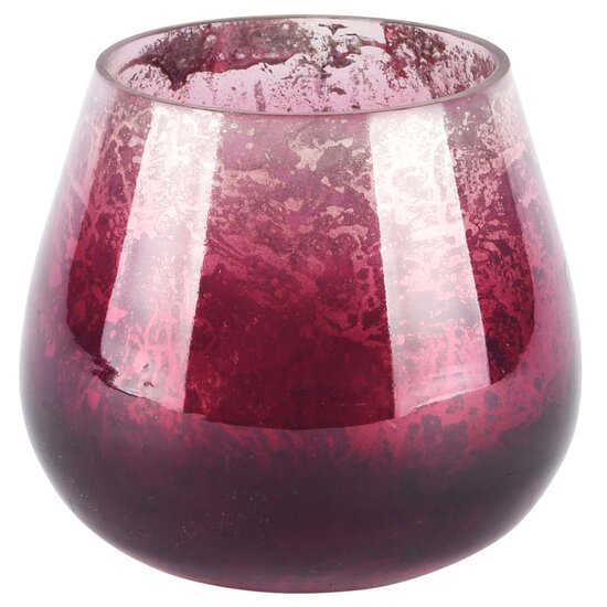Dekoratief | Theelichtbol &#039;Burgundy Bold&#039;, glas, 15x15x16cm | A218137
