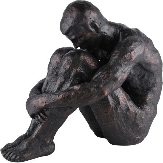 Dekoratief | Deco man zittend, grijs, resina, 40x23x34cm | A220097