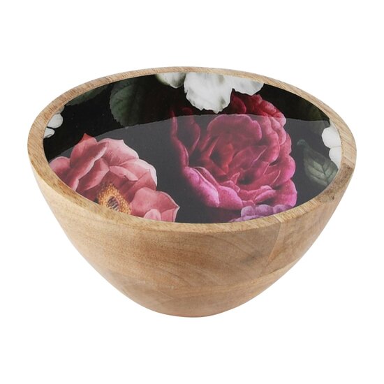 Dekoratief | Bowl &#039;Flowers Opulence&#039;, hout, 15x15x8cm | A228096