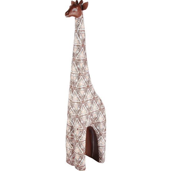 Dekoratief | Deco giraf, bruin/wit, resina, 12x8x42cm | A230125