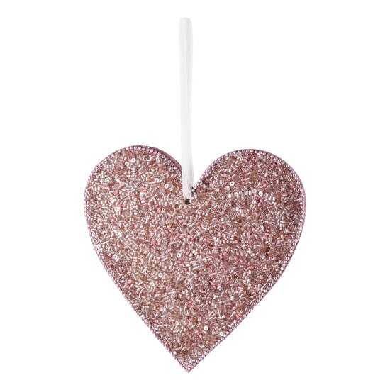 Dekoratief | Hanger hart &#039;Pink Pearly&#039;, parels, 15x15x2cm | A228119