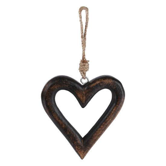 Dekoratief | Hanger hart open, naturel, hout, 15x14x3cm | A228259