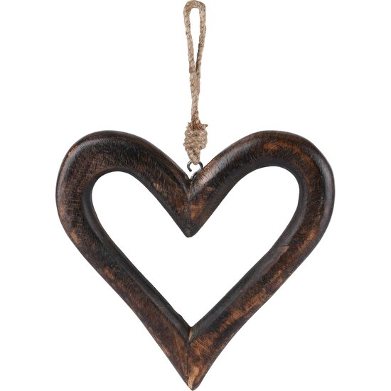 Dekoratief | Hanger hart open, naturel, hout, 25x25x3cm | A228260