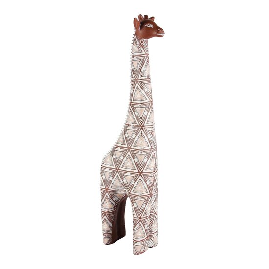 Dekoratief | Deco giraf, bruin/wit, resina, 9x6x35cm | A230124
