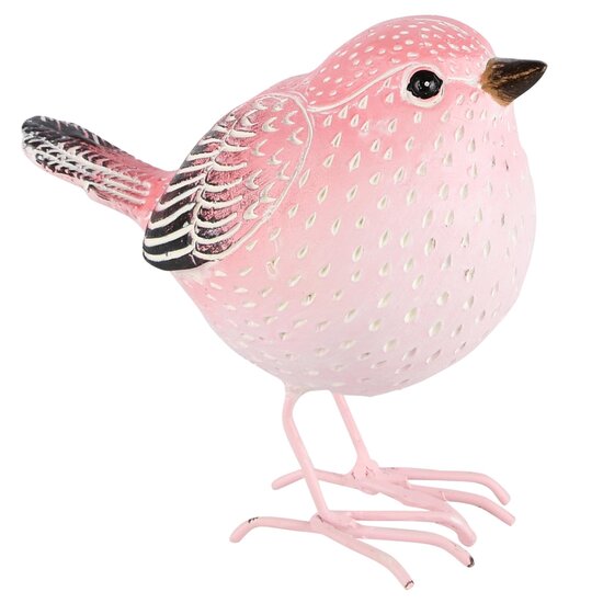 Dekoratief | Vogeltje roze, resina, 11x6x10cm | A230127