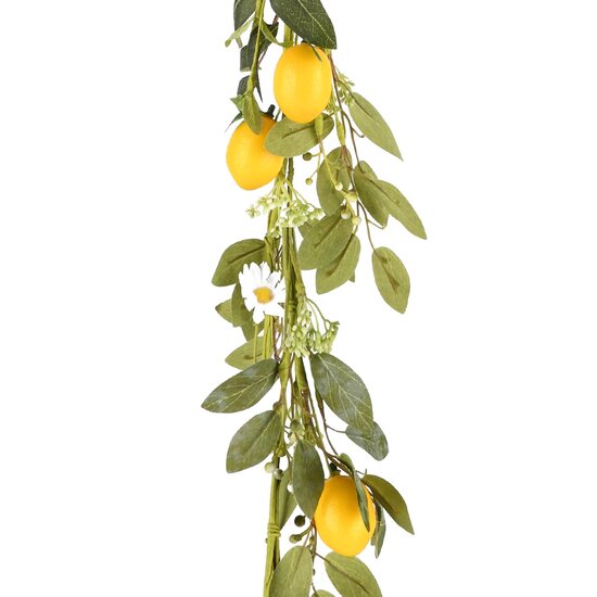 Dekoratief | Deco slinger m/citroenen, groen/geel, naturel, 120cm | A230723