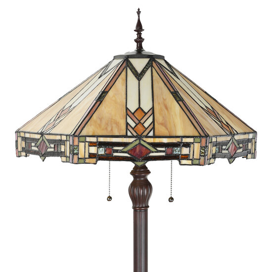 Clayre & Eef | Tiffany Vloerlamp Beige ø 50x161 cm E27/max 2x60W | 5LL-6324