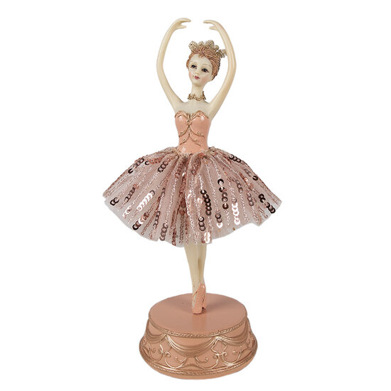 Clayre &amp; Eef | Muziekdoos ballerina Roze &oslash; 11x29 cm | 65253