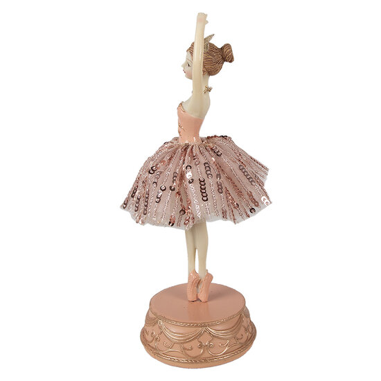 Clayre &amp; Eef | Muziekdoos ballerina Roze &oslash; 11x29 cm | 65253