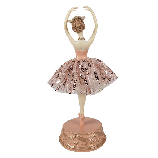 Clayre &amp; Eef | Muziekdoos ballerina Roze &oslash; 11x29 cm | 65253