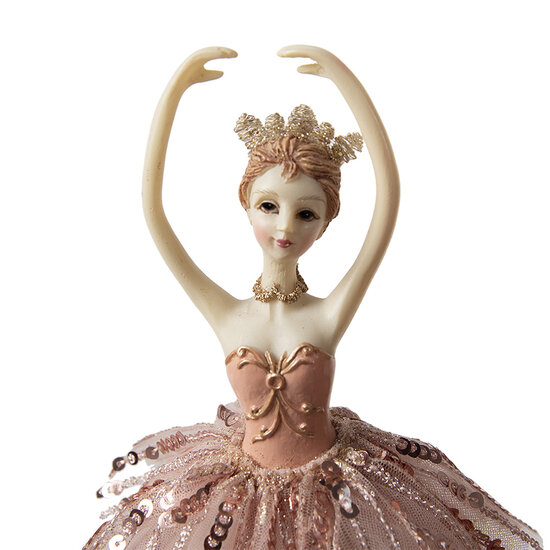 Clayre &amp; Eef | Muziekdoos ballerina Roze &oslash; 11x29 cm | 65253