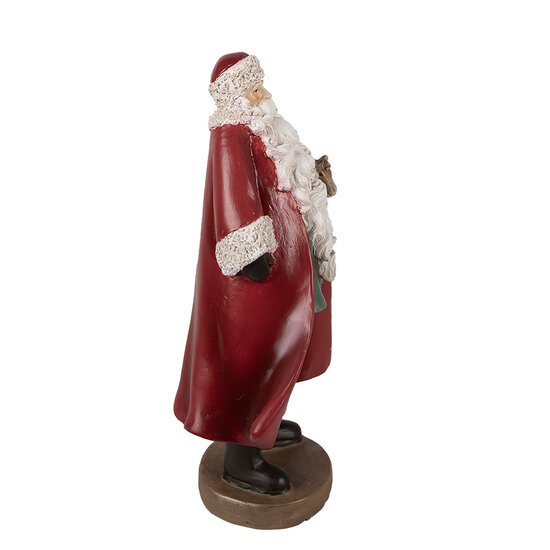 Clayre &amp; Eef | Kerstdecoratie Beeld Kerstman Rood 14x9x23 cm | 6PR3960