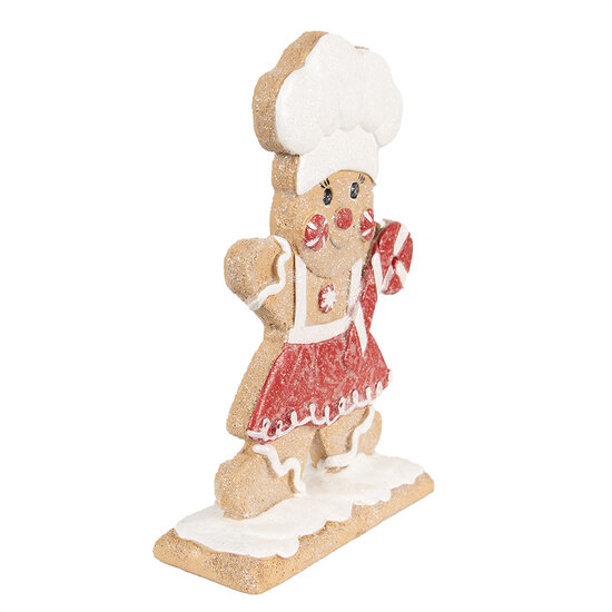 Clayre &amp; Eef | Decoratie peperkoekpop Bruin Rood 14x5x21 cm | 6PR4903