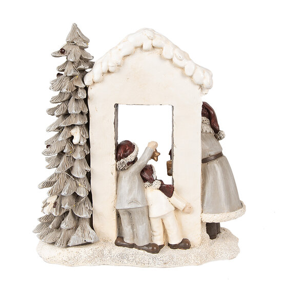Clayre &amp; Eef | Kerstdecoratie Beeld Kerstman Wit, Rood 22x10x23 cm | 6PR4950