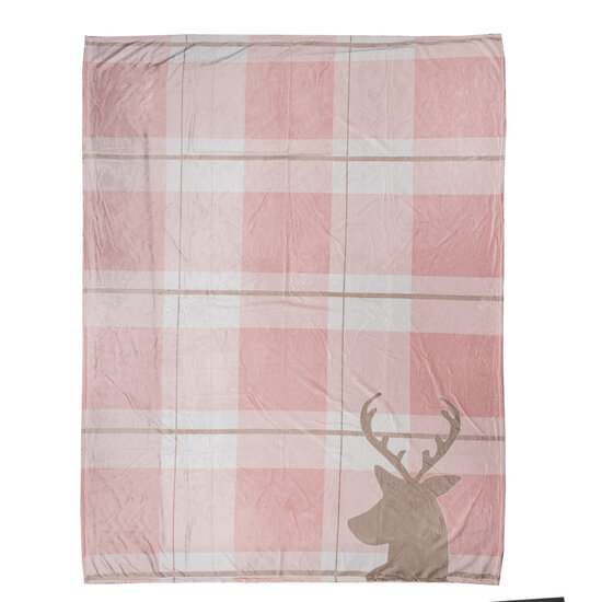 Clayre &amp; Eef | Plaid Roze Wit 130x170 cm | SWC60-1