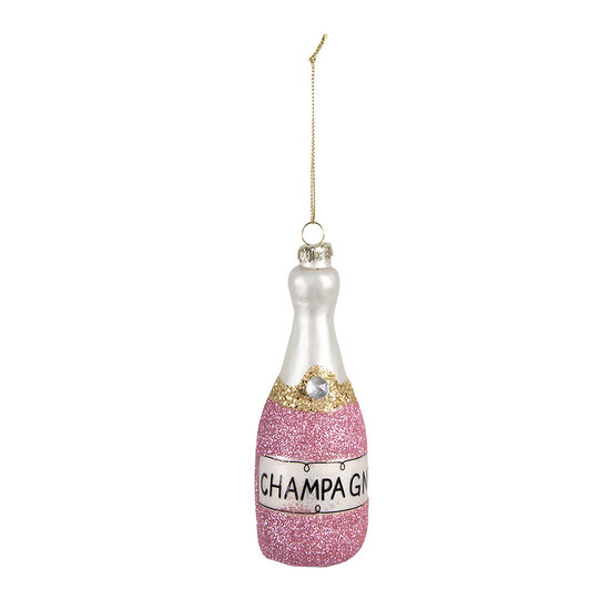 Clayre &amp; Eef | Kersthanger Roze Wit &oslash; 5x14 cm | 6GL4344