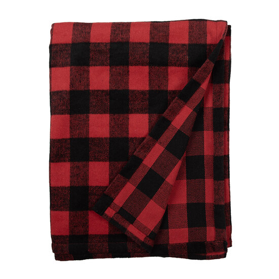 Clayre &amp; Eef | Plaid Rood, Zwart 130x170 cm | KT060.145