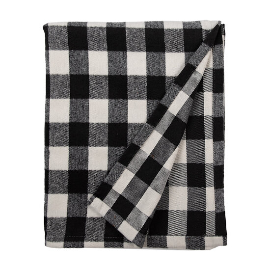 Clayre &amp; Eef | Plaid Zwart, Wit 130x170 cm | KT060.146