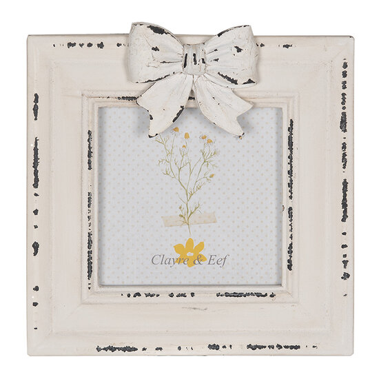 Clayre & Eef | Fotolijst Wit 16x2x17 cm / 10x10 cm | 2F1036