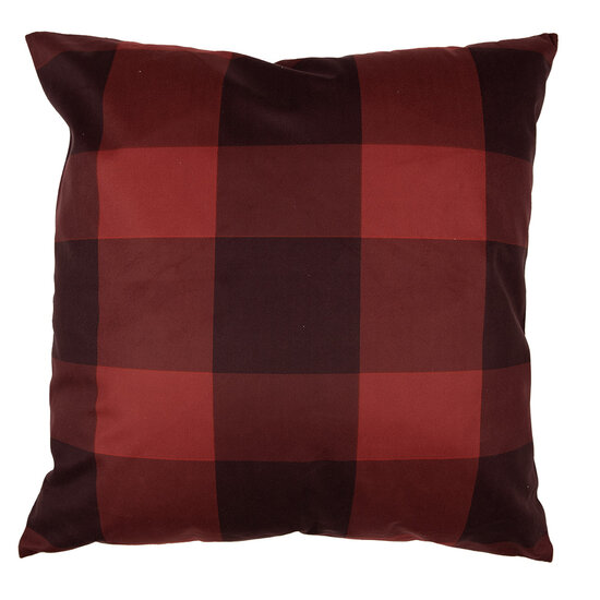 Clayre &amp; Eef | Kussenhoes Rood Bruin 45x45 cm | TX22