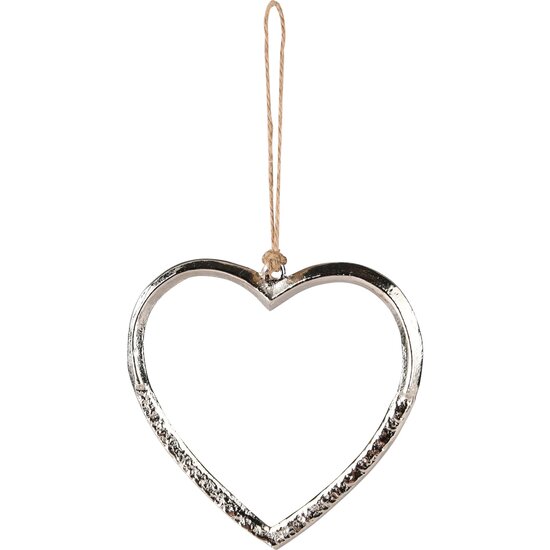 Dekoratief | Hanger hart, zilver, aluminium, 10x1x10cm | A238302
