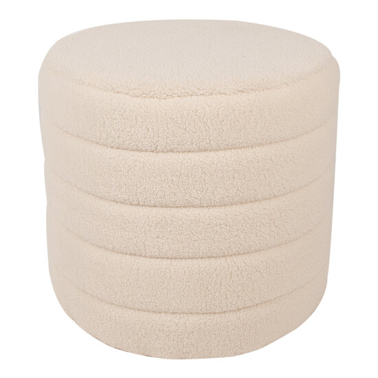 Clayre &amp; Eef | Poef (set van 2) Beige &oslash; 50x45 / &oslash; 40x40 cm | 65170