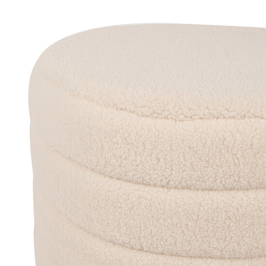 Clayre &amp; Eef | Poef (set van 2) Beige &oslash; 50x45 / &oslash; 40x40 cm | 65170