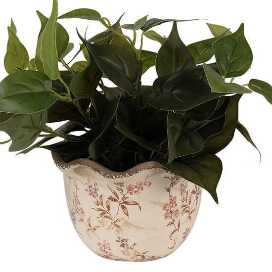 Clayre &amp; Eef | Bloempot Binnen Beige Roze &oslash; 20x13 cm | 6CE1617L