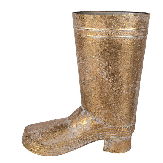 Clayre & Eef | Bloempot Binnen Laars Goudkleurig 30x15x37 cm | 6Y5464