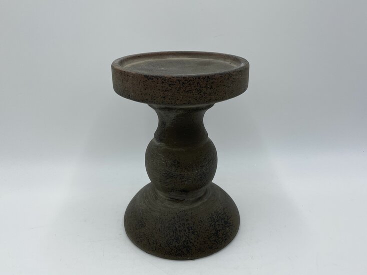 Kandelaar stompkaars bruin 20 x 14 cm steen | 780186 | Countryfield | Stoer &amp; Sober