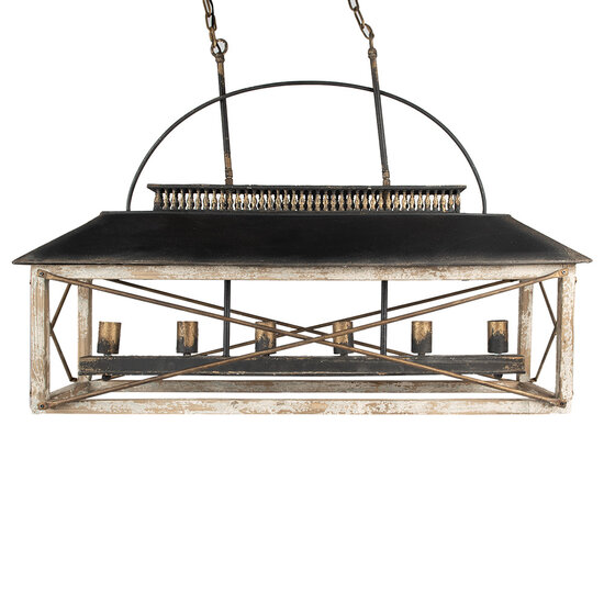 Clayre & Eef | Hanglamp Zwart Bruin 99x30x70 cm E27/max 6x60W | 5LMP370