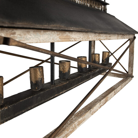 Clayre & Eef | Hanglamp Zwart Bruin 99x30x70 cm E27/max 6x60W | 5LMP370