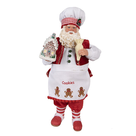 Clayre &amp; Eef | Kerstdecoratie Kerstman Rood 16x8x28 cm | 65227