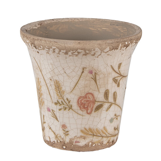 Clayre &amp; Eef | Bloempot Binnen Beige Roze &oslash; 9x8 cm | 6CE1629S