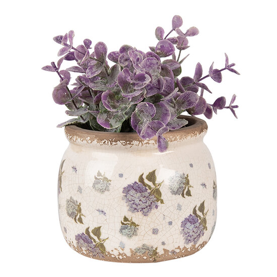 Clayre &amp; Eef | Bloempot Binnen Beige Blauw &oslash; 12x10 cm | 6CE1639S