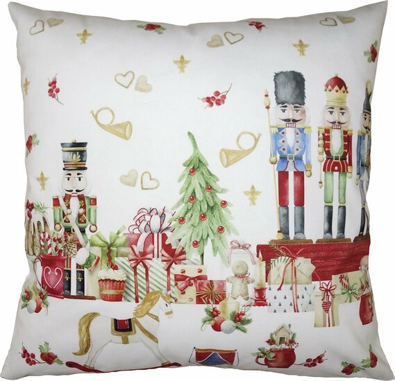 Clayre & Eef | Kussenhoes Rood, Wit 45x45 cm | KT021.327