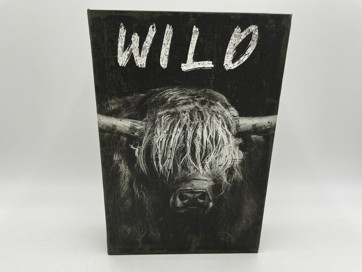Schotse hooglander Wild Free Boekenkluis decoratieboek opbergdoos 30 cm x 20 cm antraciet | 141117 | Home Sweet Home