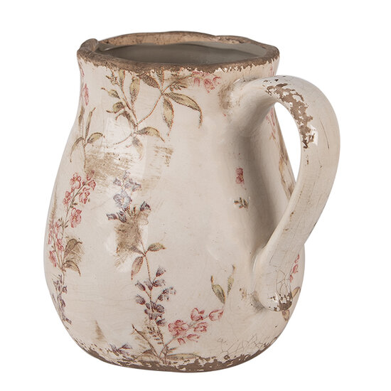 Clayre &amp; Eef | Decoratieve Schenkkan Beige Roze 17x13x16 cm | 6CE1616M