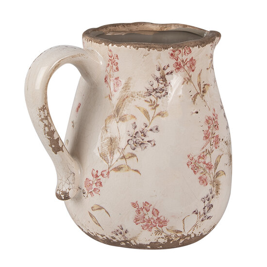 Clayre &amp; Eef | Decoratieve Schenkkan Beige Roze 17x13x16 cm | 6CE1616M