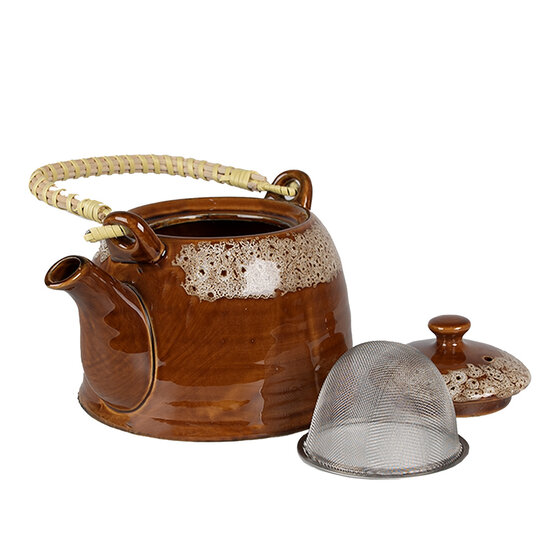 Clayre &amp; Eef | Theepot Bruin &oslash; 14x12 cm / 750 ml | 6CETE0139