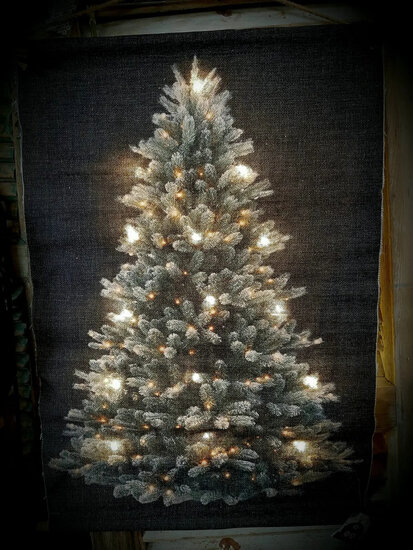 Wanddoek kerstboom led verlichting maat S 45 x 60 cm Wanddoek wandkleed | 121667 | Home Sweet Home