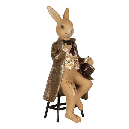 Clayre &amp; Eef | Decoratie konijn Beige Bruin 9x9x20 cm | 6PR4112
