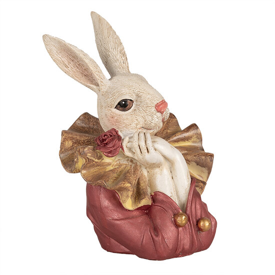 Clayre &amp; Eef | Decoratie konijn Beige Roze 11x11x17 cm | 6PR4115