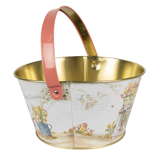 Clayre &amp; Eef | Opbergmand Wit Blauw Rood &oslash; 19x10 cm | 6BL0107