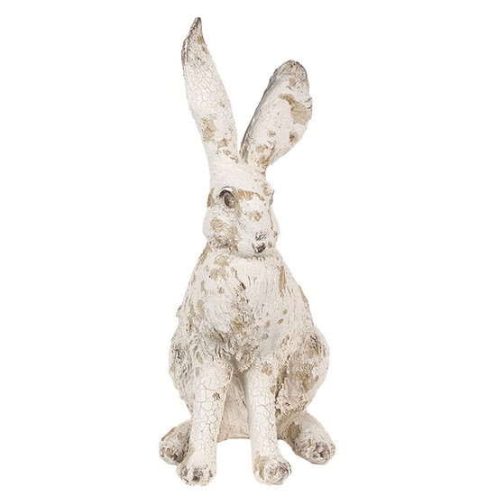 Clayre & Eef | Decoratie Beeld Konijn Beige Bruin 13x8x22 cm | 6PR4053