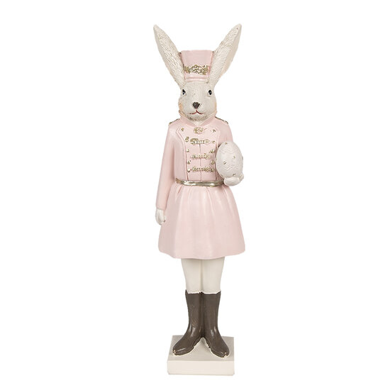 Clayre &amp; Eef | Decoratie konijn Beige Roze 7x6x23 cm | 6PR4130