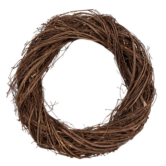 Clayre &amp; Eef | Decoratie Krans Bruin &oslash; 35x6 cm | 6RO0602M