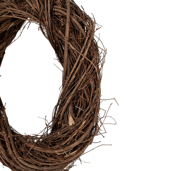 Clayre &amp; Eef | Decoratie Krans Bruin &oslash; 35x6 cm | 6RO0602M